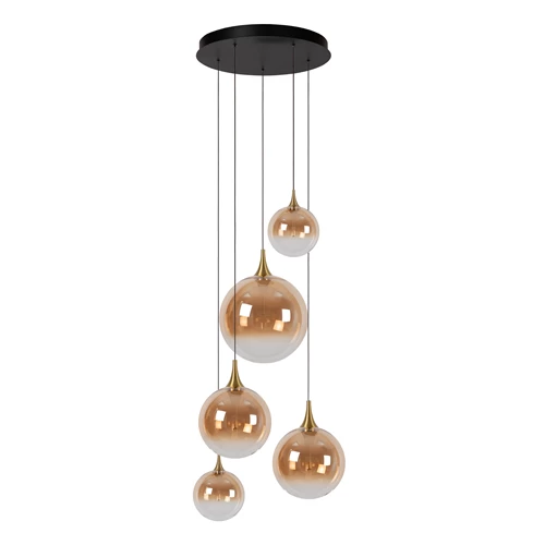 Lucide GISELA - Pendant light - Ø 57 cm - LED Dim. - 2700K - With replaceable LED module - Amber - Premium - turned off